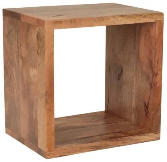 Indický nábytek - Police na zeď Gita 40x40x30 z masivu mango Mango natural