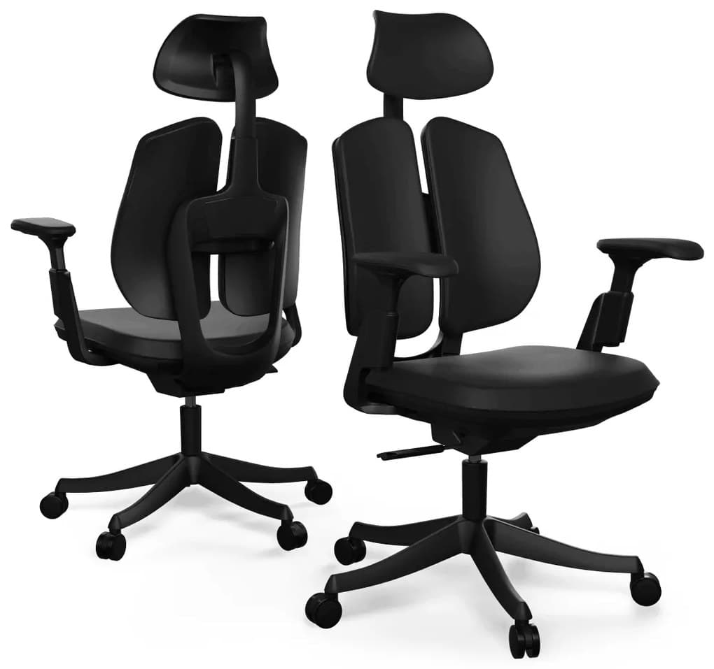 Ergonomická kancelářská židle Liftor Active, černá (pravá kůže)