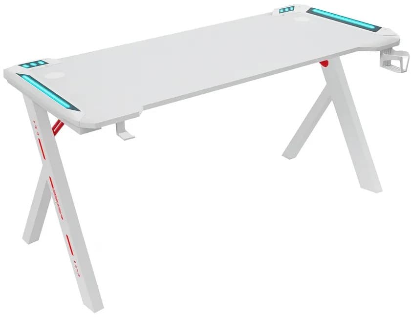 Herní stůl s podsvícením BG03 bílý 120 cm