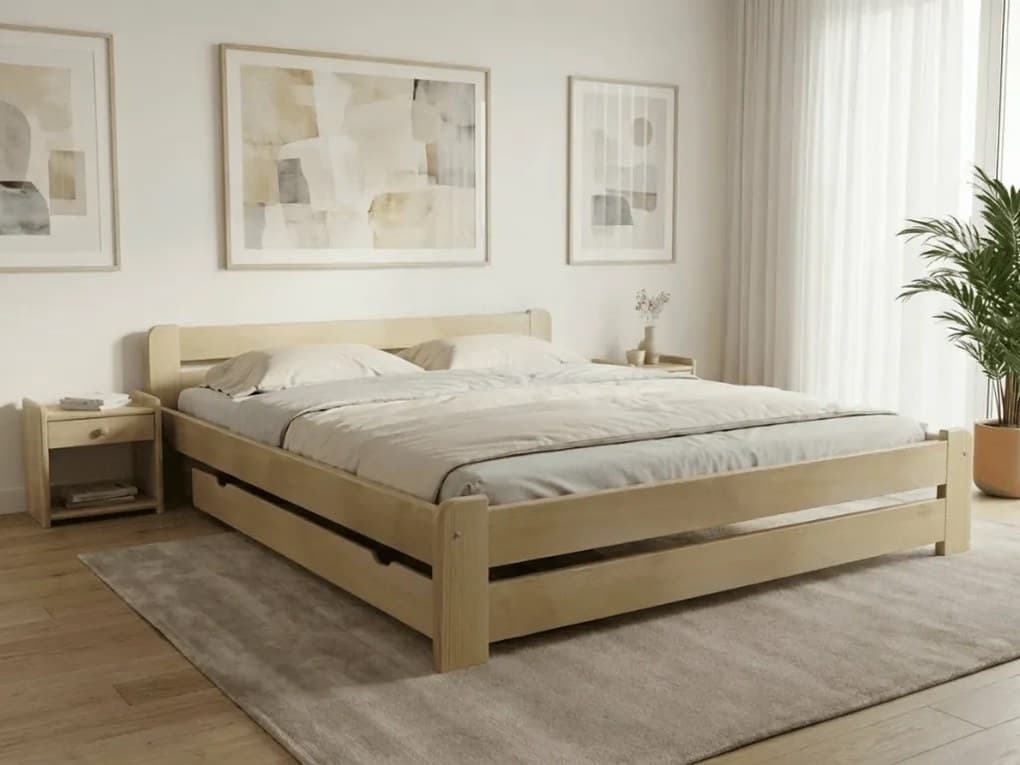 Postel Laura 120 x 200 cm, borovice Rošt: Bez roštu, Matrace: Matrace Coco Maxi 20 cm