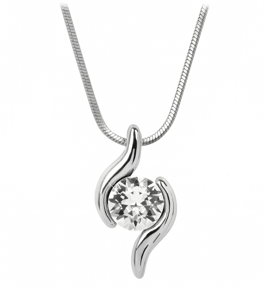 Náhrdelník se Swarovski Elements čirá vlnka Krystal