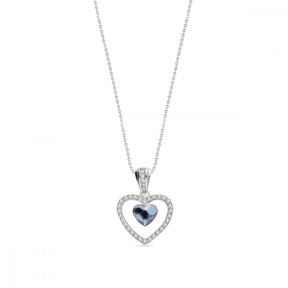 Náhrdelník modrý se Swarovski Elements Amour NCC28086DB Denim Blue