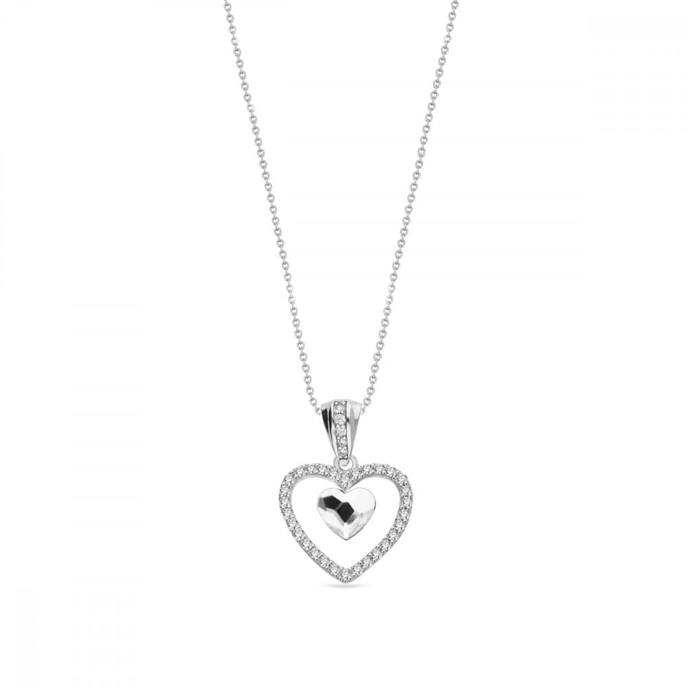 Náhrdelník čirý se Swarovski Elements Amour NCC28086C Krystal
