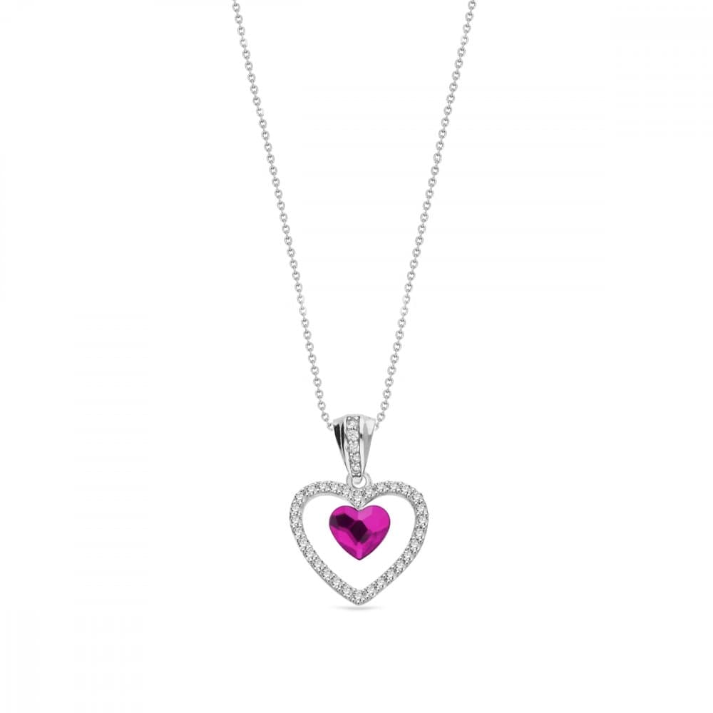 Náhrdelník růžový se Swarovski Elements Amour NCC28086F Fuchsia