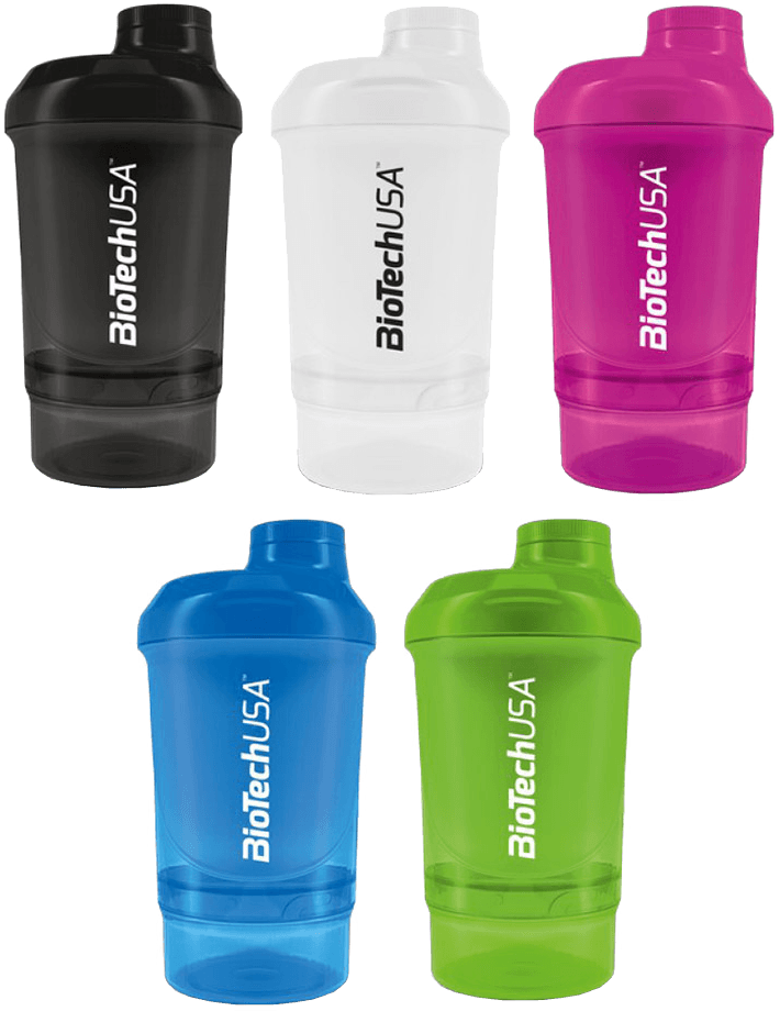 BioTech USA Šejkr NANO 300 ml + 150 ml bílá
