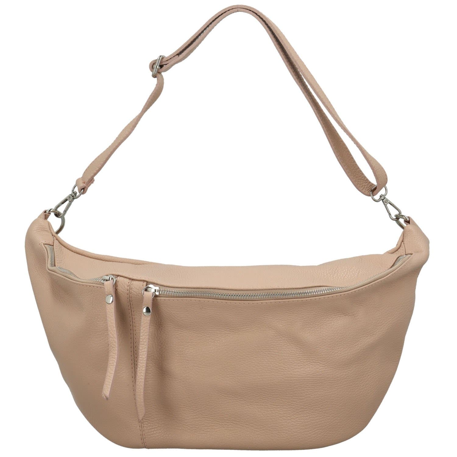 Trendy dámská kožená ledvinka Heidi new, růžově pudrová