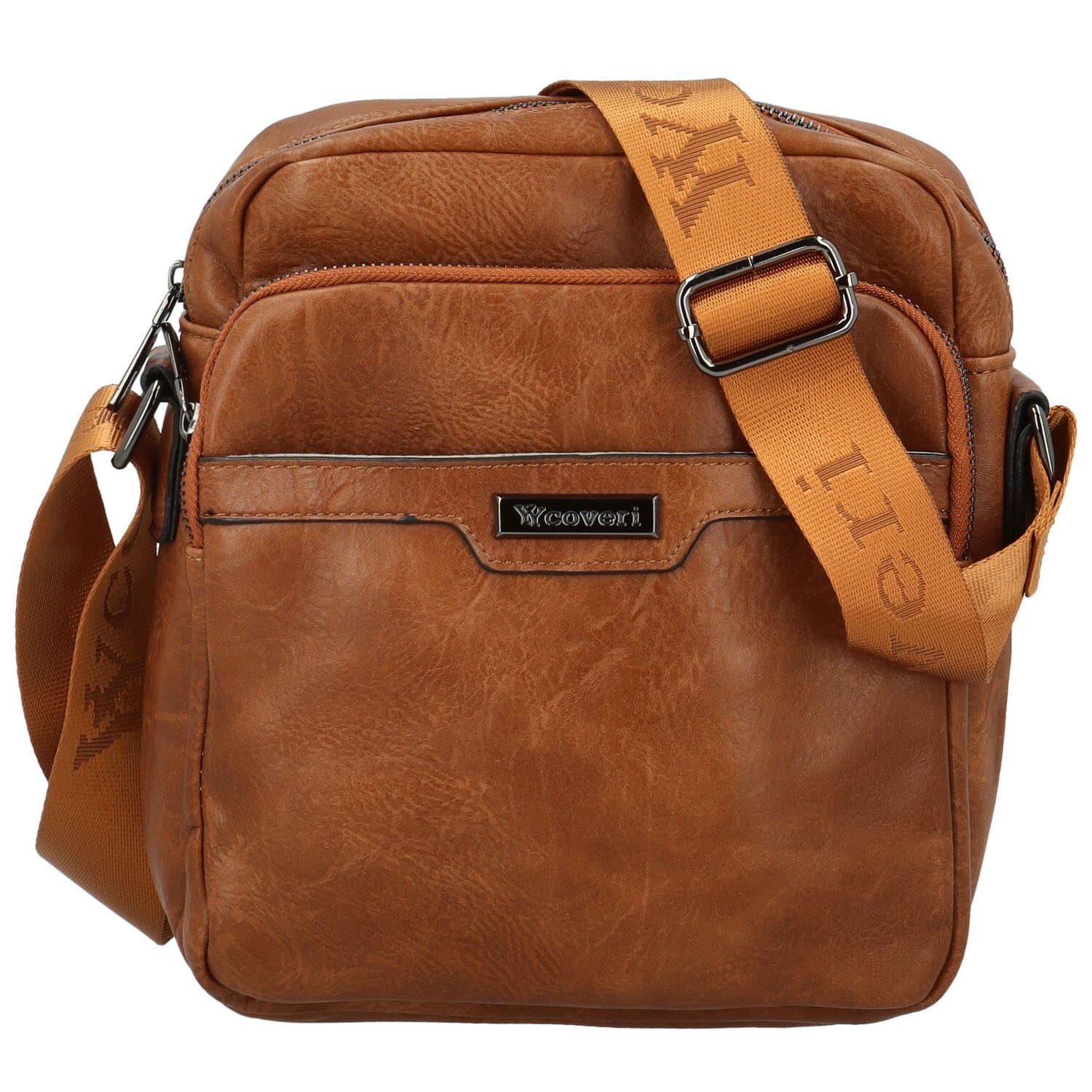 Trendy pánská koženková crossbody taška Coveri Lorain, camel
