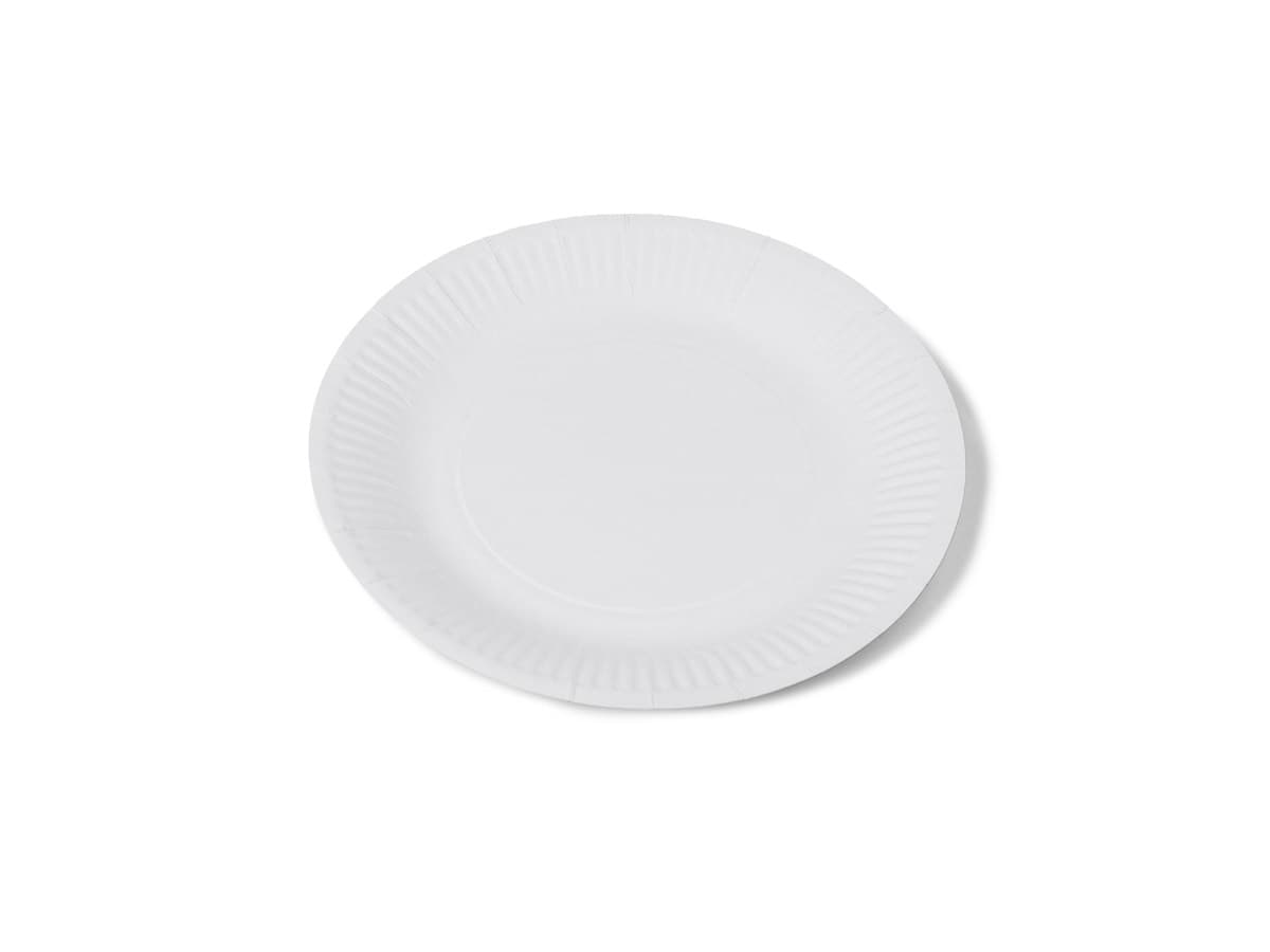 500 ks - Papírový talíř bílý - průměr 18 cm