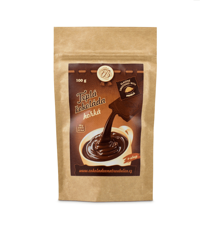 Teplá čokoláda hořká 100g, čokoládovna Troubelice
