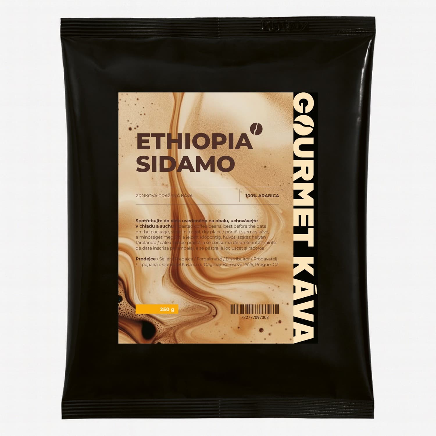 Etiopie Sidamo, zrnková káva arabica