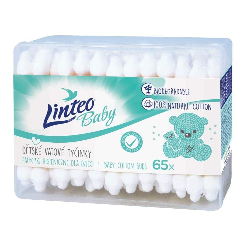 Linteo Baby Vatové Tyčinky Papírové 65ks