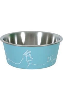 Miska nerez pes Love Dog 1,7l modrá Zolux