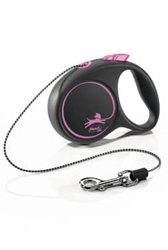 Vodítko Flexi Black Design XS lanko 3m/8kg růžová