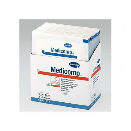 Kompresy Medicomp Nesterilní 5x5cm,netkaný textil,4 vrstvy,100ks