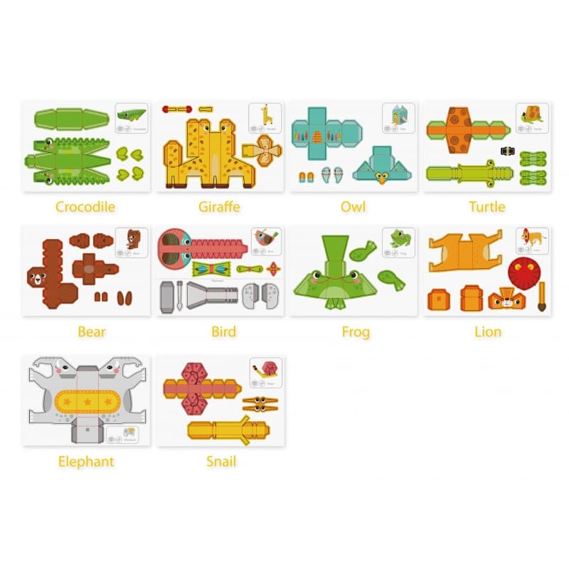 Woopie ARTFUN Creative Origami 3D Kit Udělej si sám 10 zvířat
