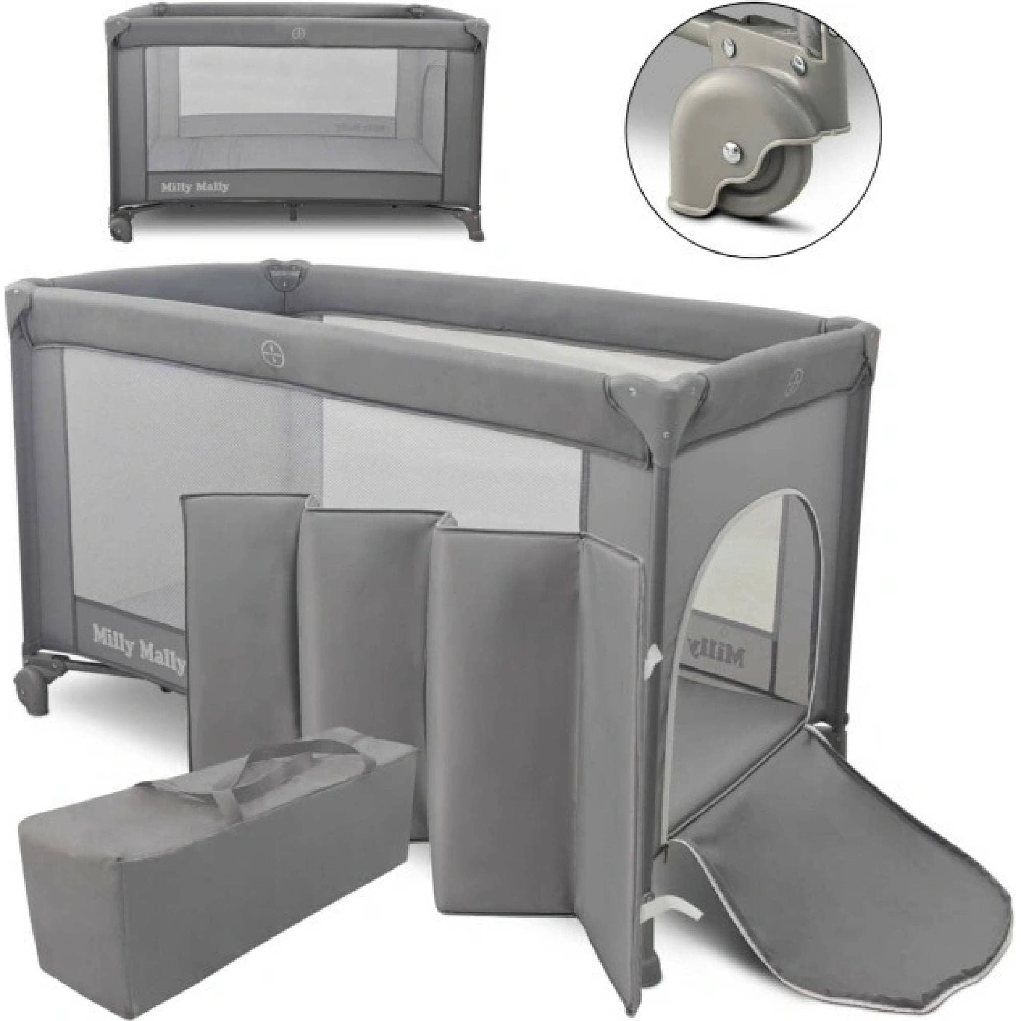 Milly Mally Cestovní postýlka Mirage Deluxe Grey