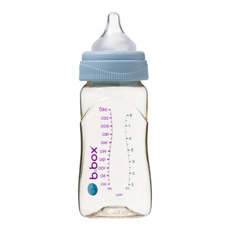 B.box láhev se savičkou na krmení kojenců z PPSU 240 ml modrá