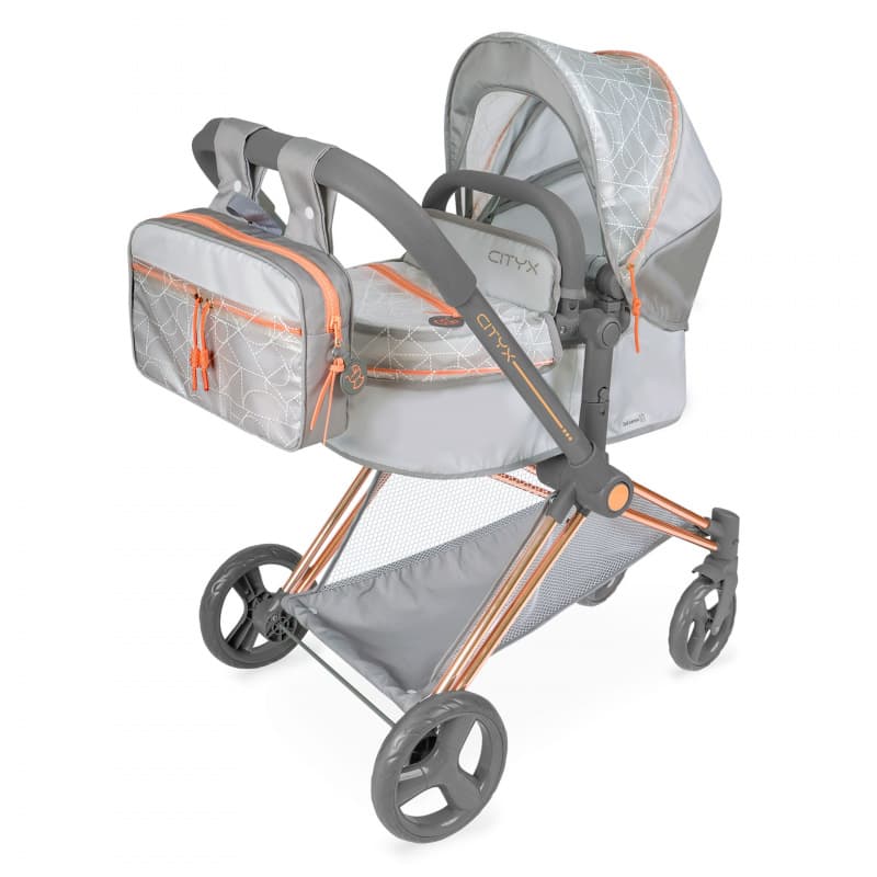 DeCuevas Toys DeCuevas 81777 Skládací kočárek pro panenky 3 v 1 s batůžkem CITY X 2024 73 cm