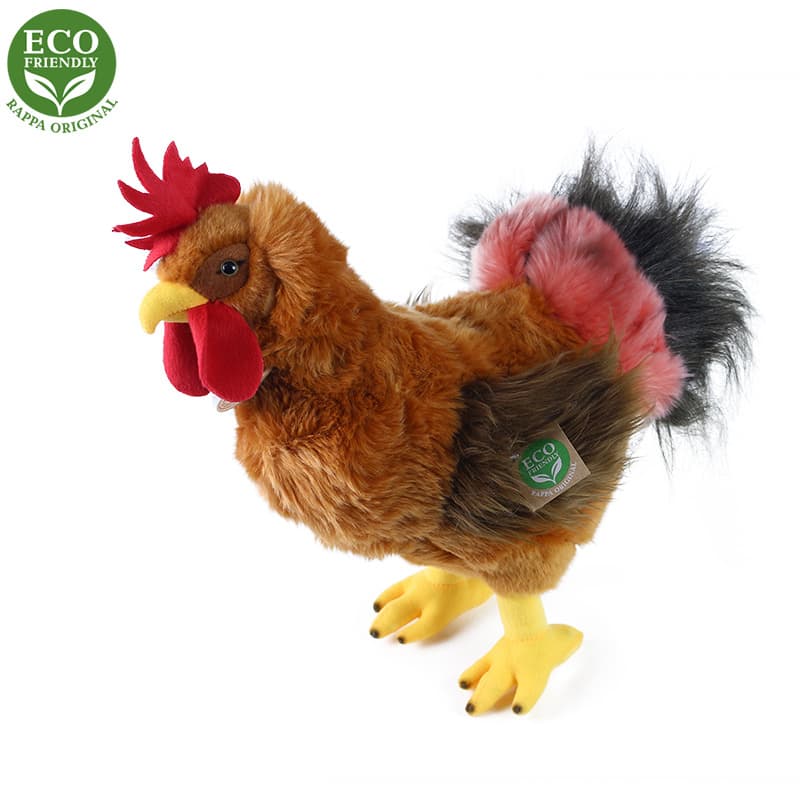 Rappa Plyšový kohout stojící, 33 cm, ECO-FRIENDLY