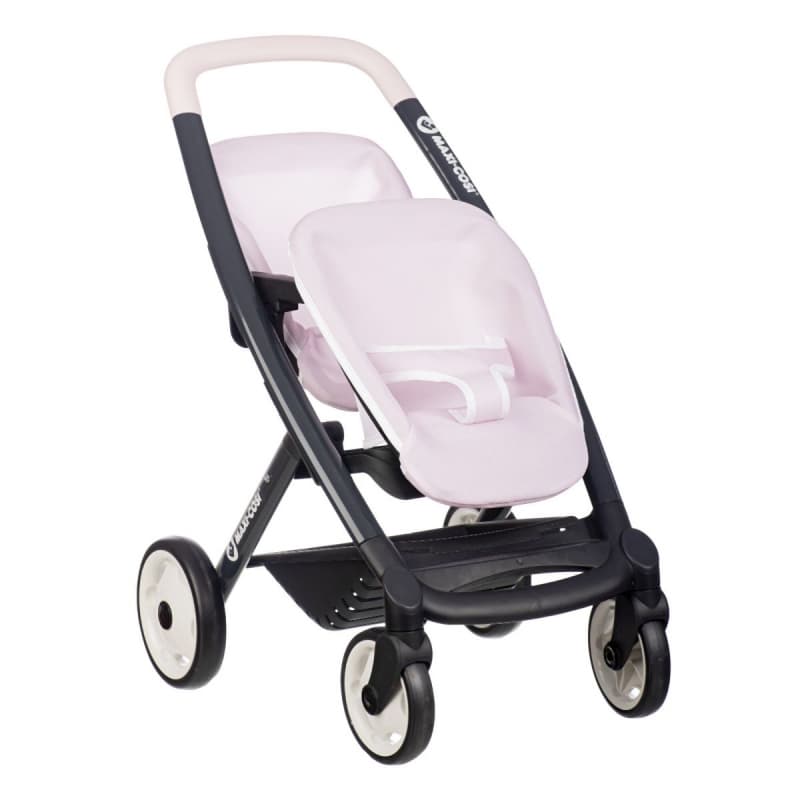Smoby Sportovní kočárek pro panenky dvojčata Maxi Cosi světle růžový