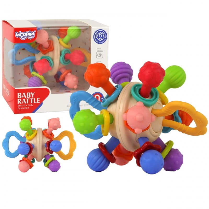 Woopie Soft Rattle 2v1 kousátko Senzorická hračka pro miminka
