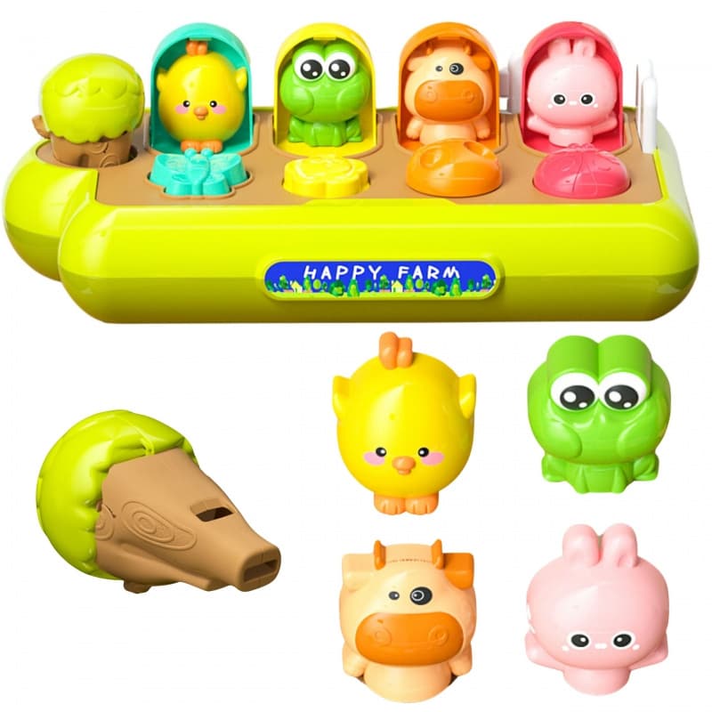 Woopie Vzdělávací hračka Pop-Up Zvířátka Happy Farm