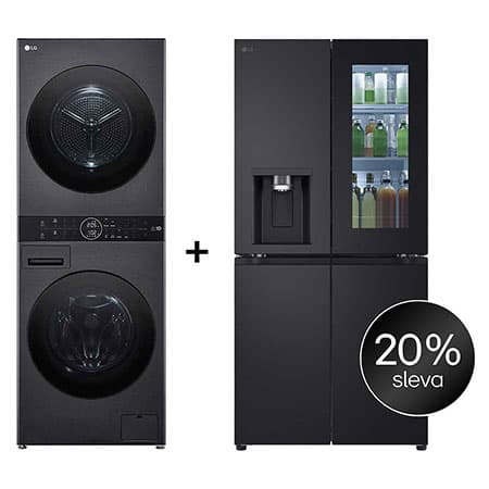 SET - LG WashTower WT1210BBF + Chladnička InstaView™ GMG860EPBE