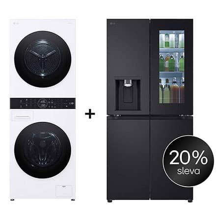 SET - LG WashTower WT1210WWF + Chladnička InstaView™ GMG860EPBE