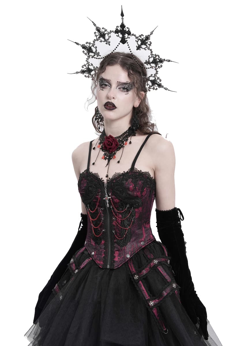 korzet dámský DEVIL FASHION - Red Gothic XXL