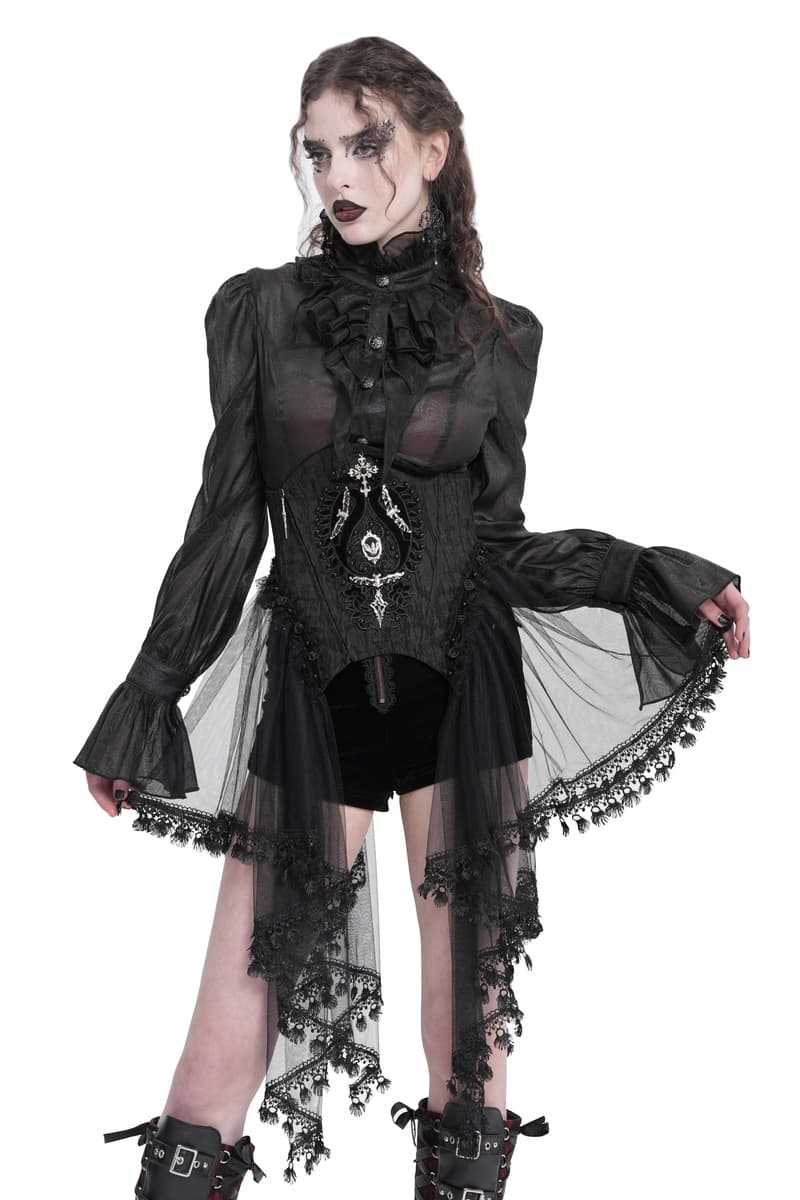 korzet dámský DEVIL FASHION - Peplum Gothic 3XL-4XL