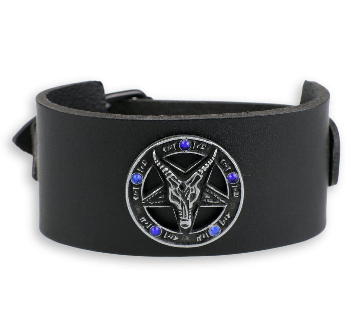 náramek Baphomet - black - krystal blue