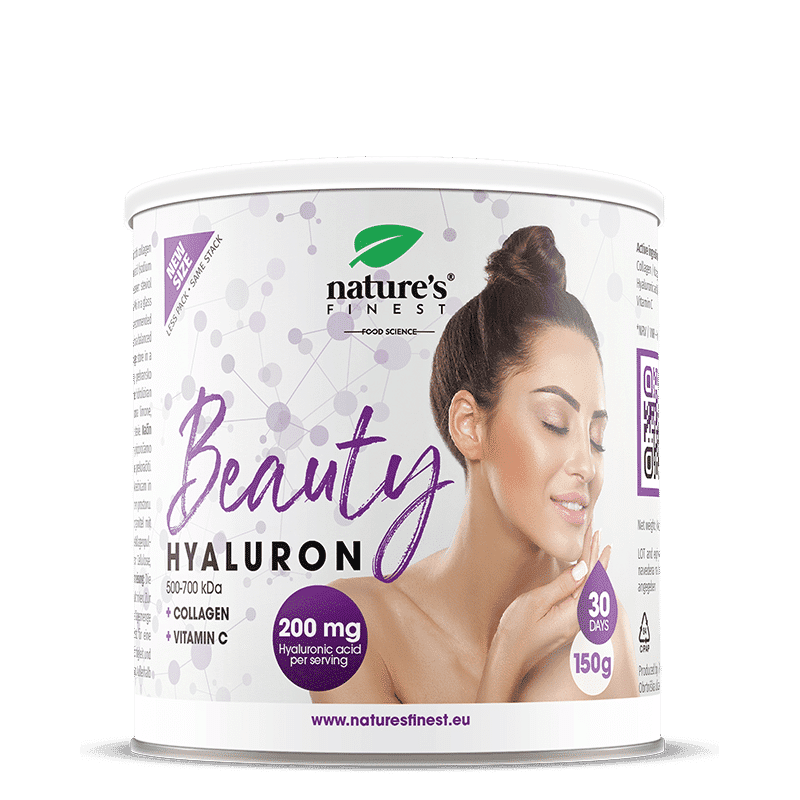 Nature's Finest Beauty Hyaluron | kolagenové peptidy + kyselina hyaluronová pro hydrataci pokožky | hyaluronový nápoj pro pleť | vitamín C pro