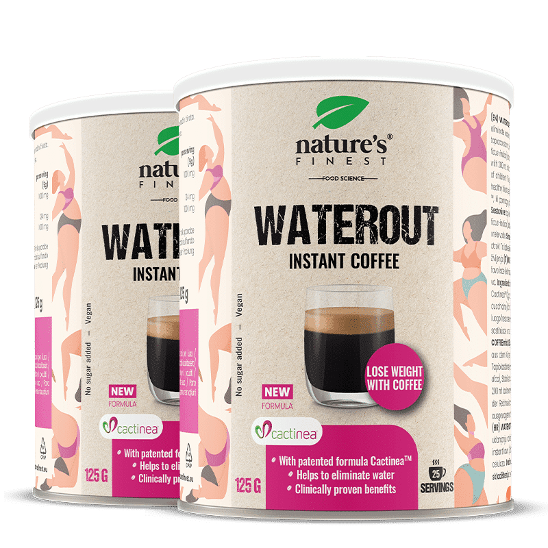 WaterOut Coffee | Eliminujte zadržování vody | Cactinea složení | Redukce nafouknutí | Premium Arabica | Bez přidaného cukru