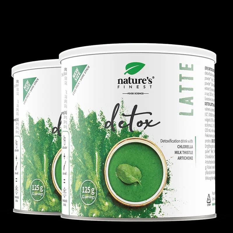 Nature's Finest Detox Latte | superfood detox latte pro očistu těla | chlorella + ostropestřec + artyčok pro trávení, nadýmání a kontrolu