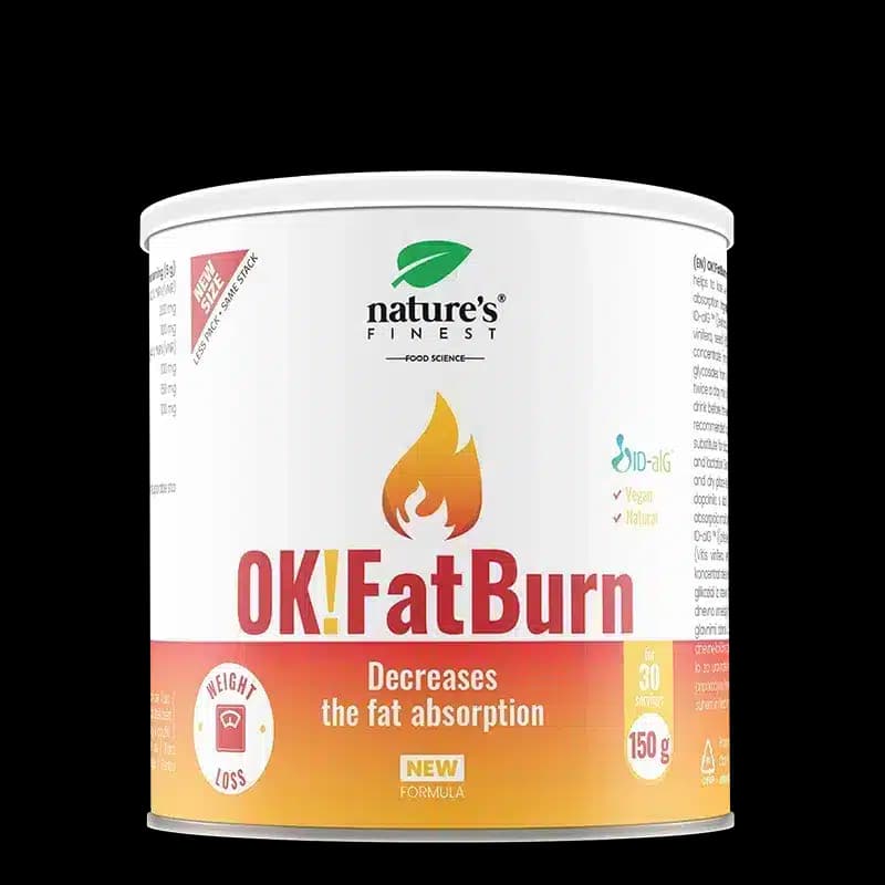 Nature's Finest OK!FatBurn | ID-alG mořská řasa pro zpracování sacharidů a tuků | L‑karnitin, L‑tyrosin a vitamín C pro metabolismus a
