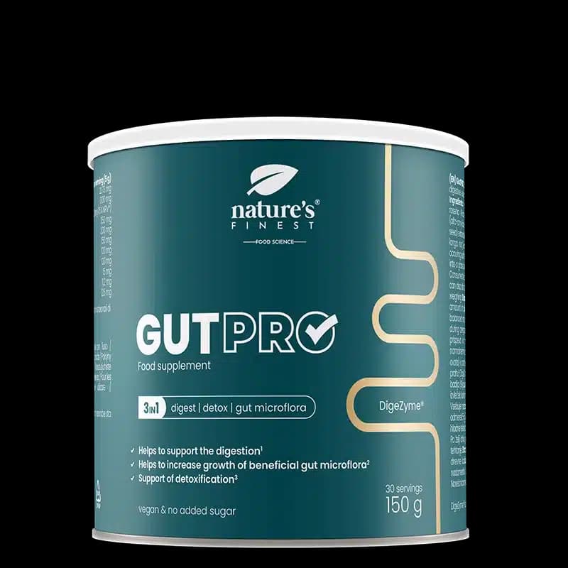 Nature's Finest GutPRO | trávicí enzymy a vláknina | podpora střevní rovnováze, detoxu a trávení | amyláza, proteáza, lipáza, celuláza,