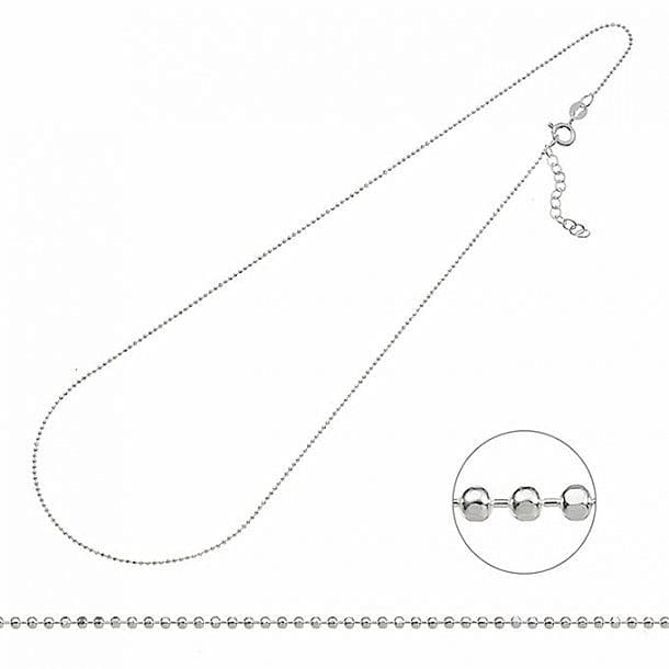 Stříbrný řetízek korálkový Ag 925 nastavitelná délka 50 - 55 cm - 50 - 55 cm, 2 g