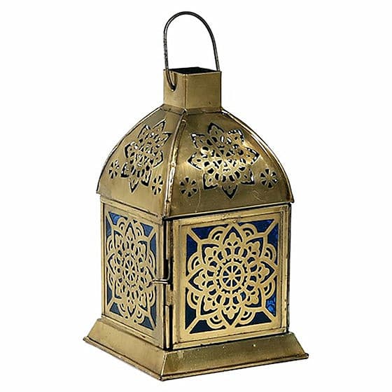 Lampa - kovový svícen Mandala na čajové svíčky - 9 x 9 x 15,5 cm