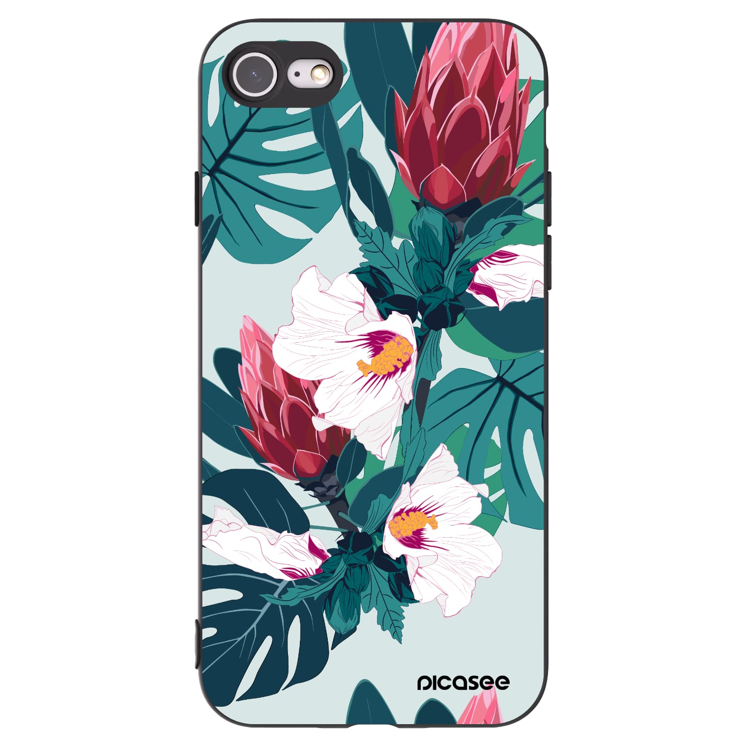 Silikonový černý obal pro Apple iPhone SE 2020 - Rhododendron