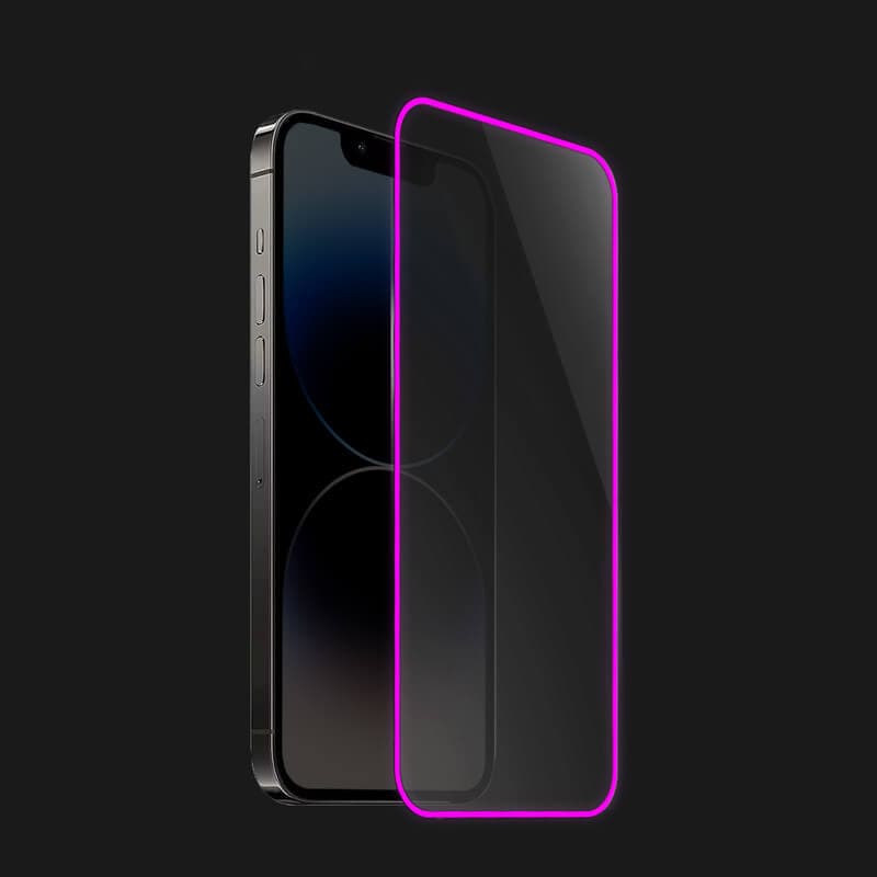Ochranné tvrzené sklo se svítícím rámečkem pro Xiaomi Redmi Note 9 - Růžová