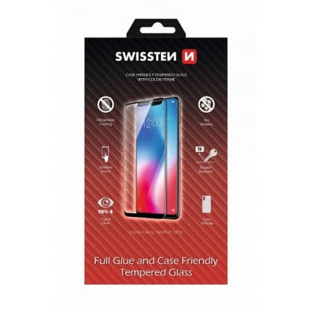 SKLO SWISSTEN FULL GLUE COLOR FRAME, CASE FRIENDLY SAMSUNG A528 GALAXY A52s 5G, ČERNÁ 0595217477575
