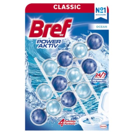 Bref WC Power Aktiv Ocean, WC kuličky, 3 × 50 g