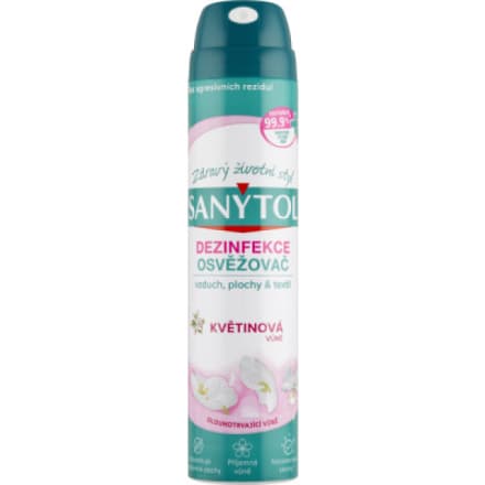 AC Marca Sanytol dezinfekční osvěžovač vzduchu na povrchy a textil, květy, 300 ml