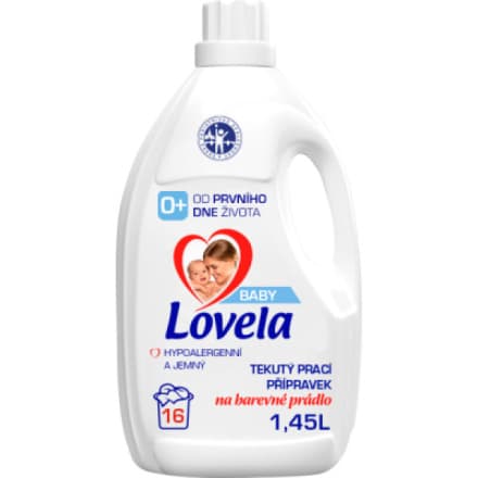 Reckitt Benckiser Lovela Baby Barevné prádlo prací gel 16 praní, 1,45 l