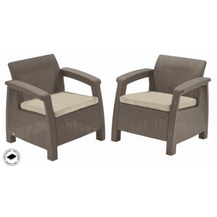 Zahradní nábytek Keter Corfu duo set dvou křesel cappuccino, 258977
