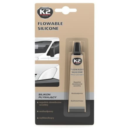 K2 FLOWABLE SILICONE 21g - silikonové těsnění autoskel a reflektorů, amB260