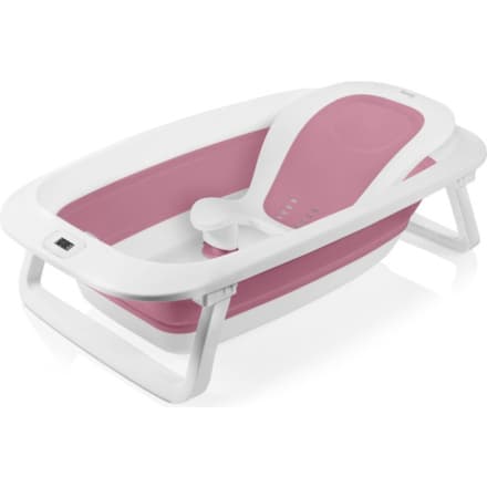 LIONELO Skládací vanička Babybubble s teploměrem a lehátkem Pink Magnolia 164898