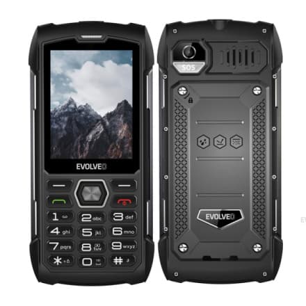 EVOLVEO StrongPhone H1, IP68 odolný Dual SIM telefon, 2,8"LCD, 5000mAh, Powerbanka, černo-šedý, SGP-H1-BG