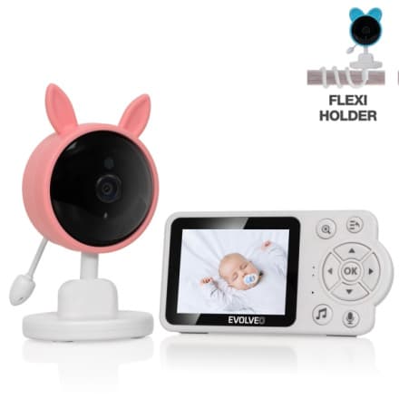 EVOLVEO Baby Monitor N3, dětská videochůvička, růžová, CAM-3P