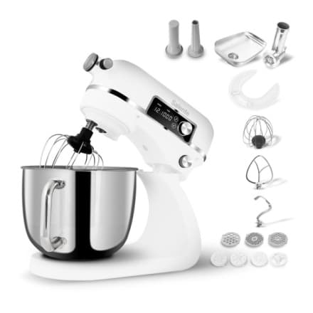 Salente DigiChef+, kuchyňský robot, mísa 6 litrů, celokovový, masomlýnek, digitální displej, bílý, DIGICHEF+